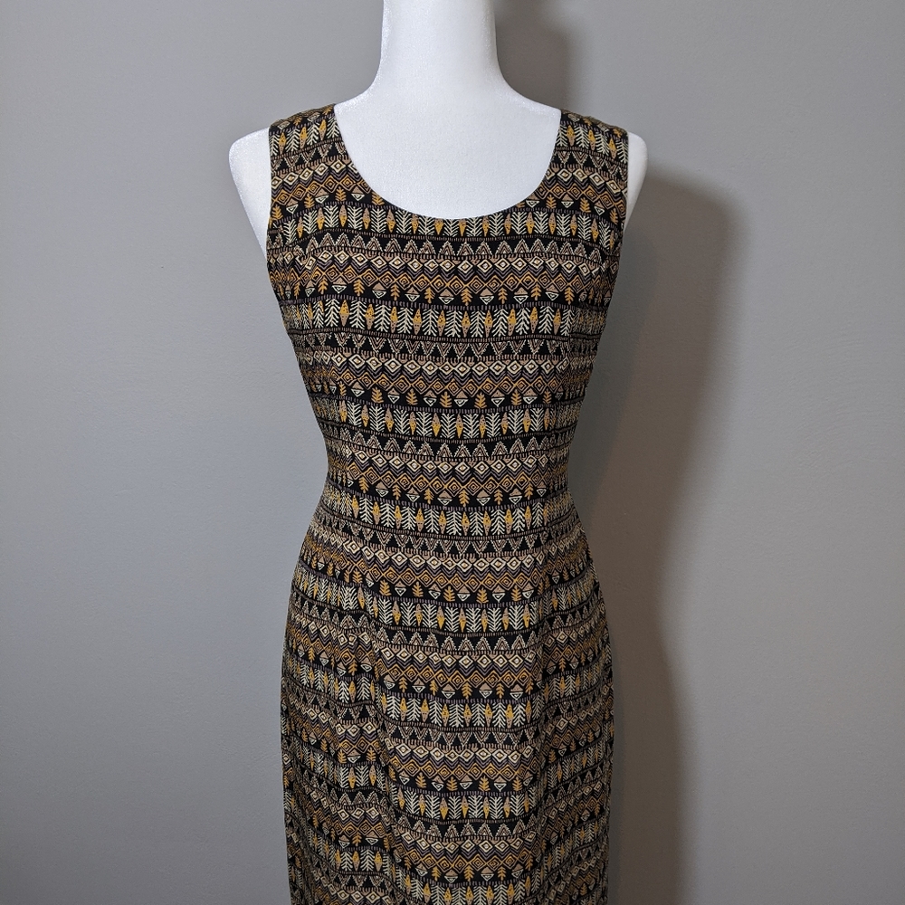 Patterned Silk Maxi Dress